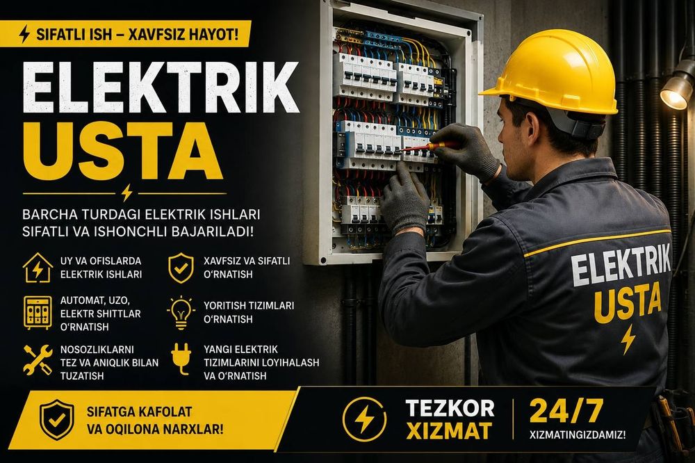Электрик elektrik ishlarini qilamiz