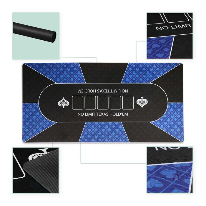 Covoras poker profesional 120 x 60 cm impermeabil baza antiderapanta