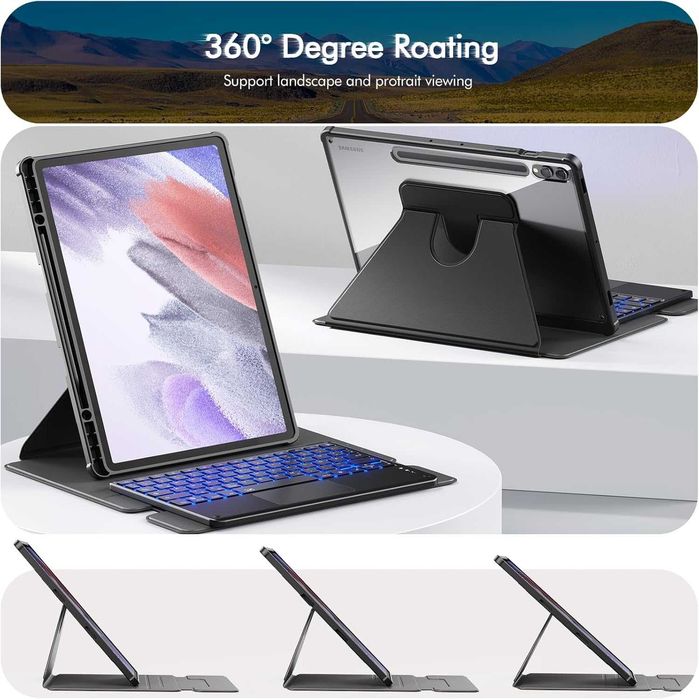 Husa cu Tastatura 360 Infiland pentru Samsung Galaxy Tab 12,4 inch