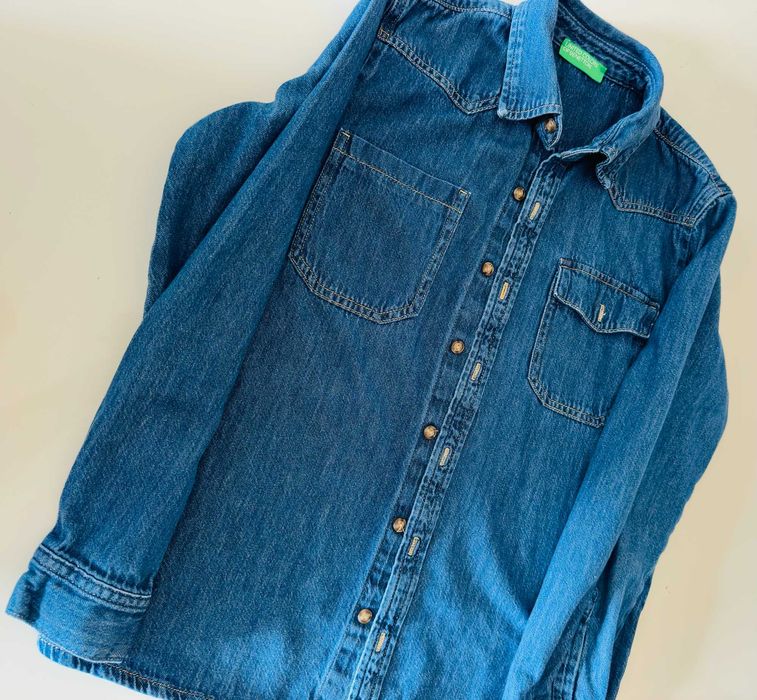 Дънкова детска риза BENETTON / момче / 160 см
