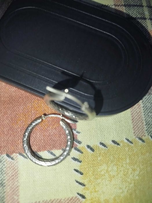 Серебряные серьги кольца, рифлёные