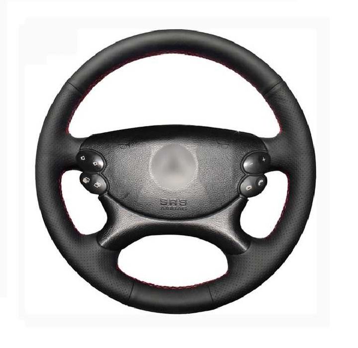 Husa volan piele negru 38 cm pentru Mercedes E-class W211 2003-2009