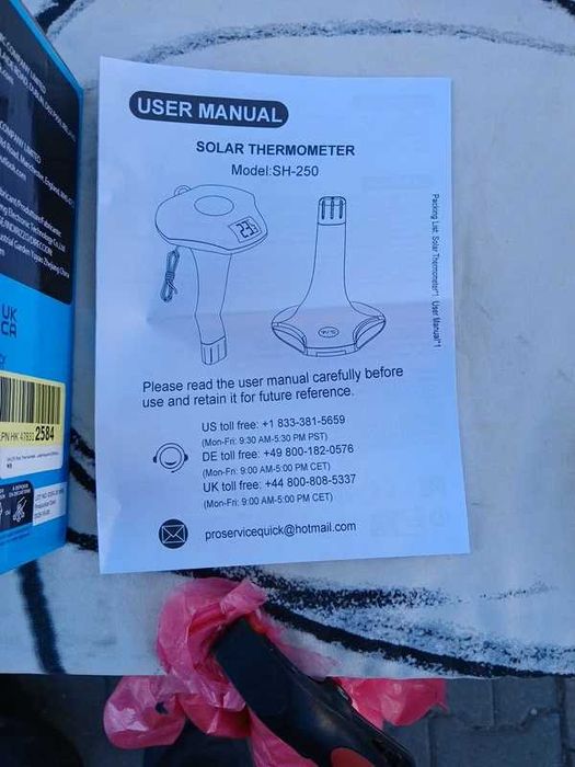Termometru solar digital pentru piscină / jacuzzi.