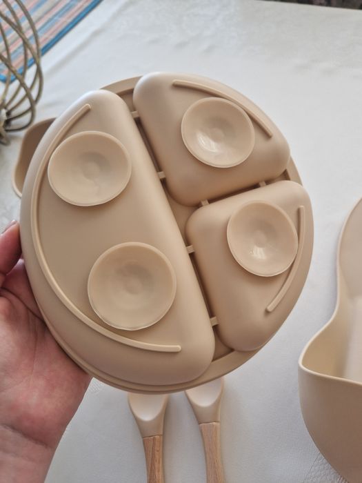 Комплект за хранене за деца / бебета силикон + бамбук