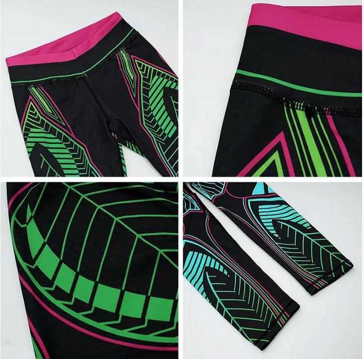 Дамски, Спортен клин, Charon Colorful, Висока талия, Повдигащ ефект