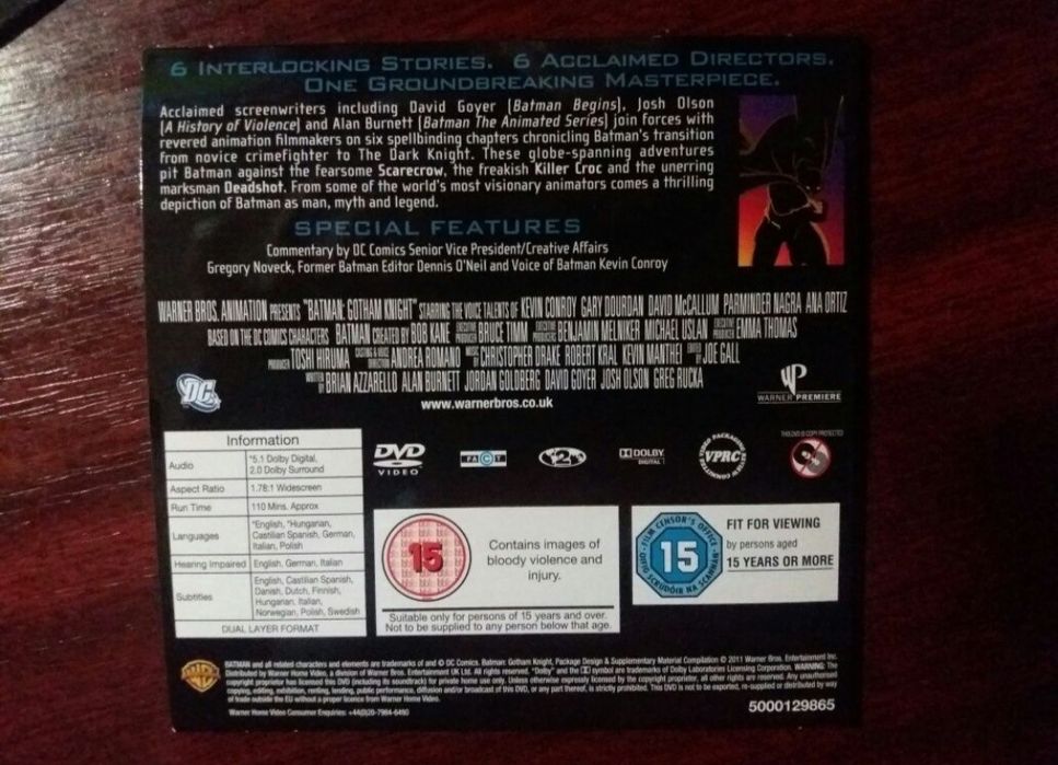 DVD Batman Gotham Knight, film animat original