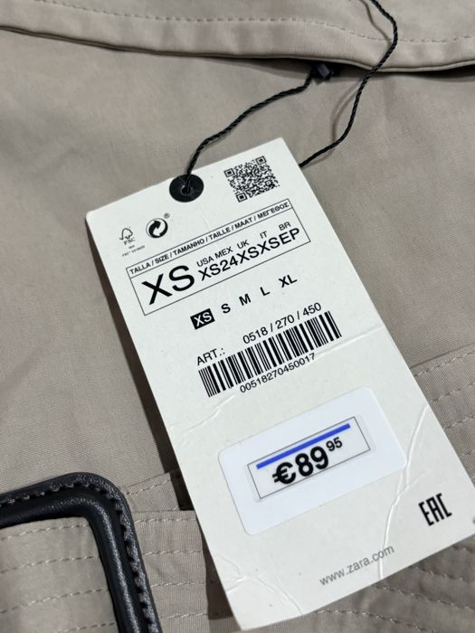 Trench/geaca dama lung Zara, XS, nou