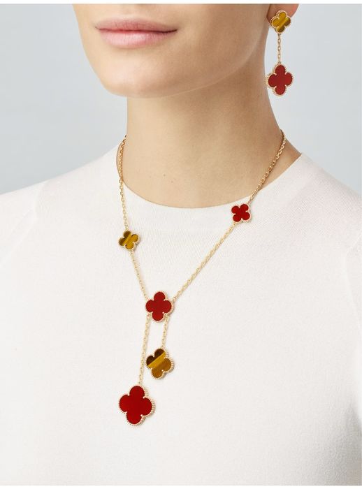 VCA Magic Alhambra Carnelian & Tiger eye колие