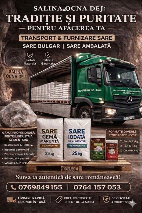 Distribuim toata gama de sare !!Sare BULGAR ,sare ALIMENTARA