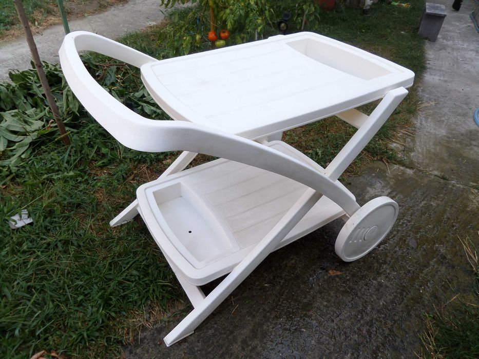 Măsuță servire grădină terasa cabana cu roți, pliabilă,solida usor de manevrat