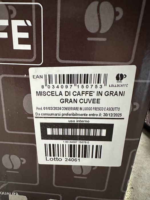 Кафе на зърна Lollo Grand Bar Cuvee 1кг