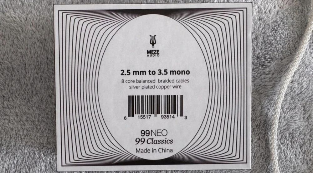 Cablu casti balansat Meze 2.5mm to 3.5 mono cupru argintat, Meze audio