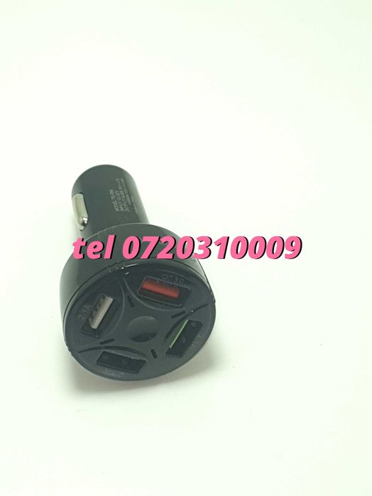 Incarcator Masina Auto 4 Porturi Bricheta Usb Qc Incarcare Rapida