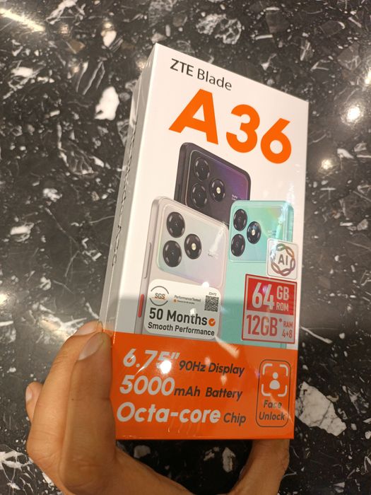 ZTE A36 12/64 gb black запечатанный