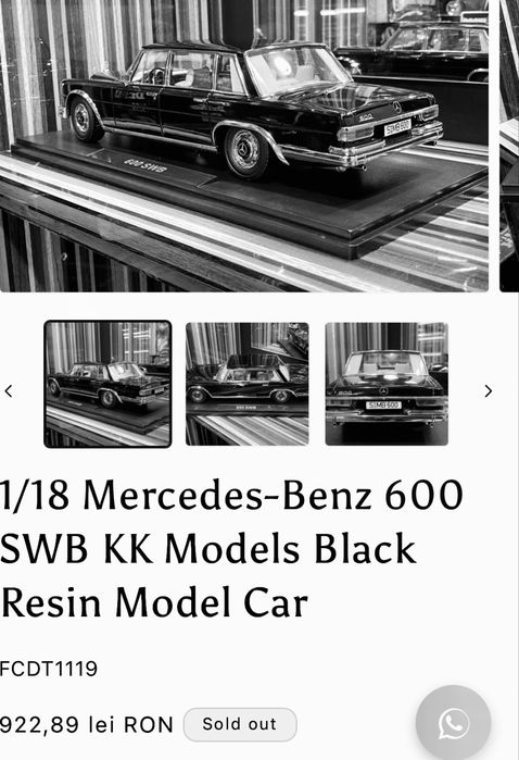 Macheta 1:18 Mercedes SWB
