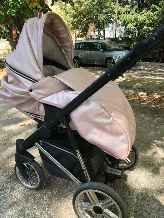 Бебешка количка 3в1 Avenue 3D: розово