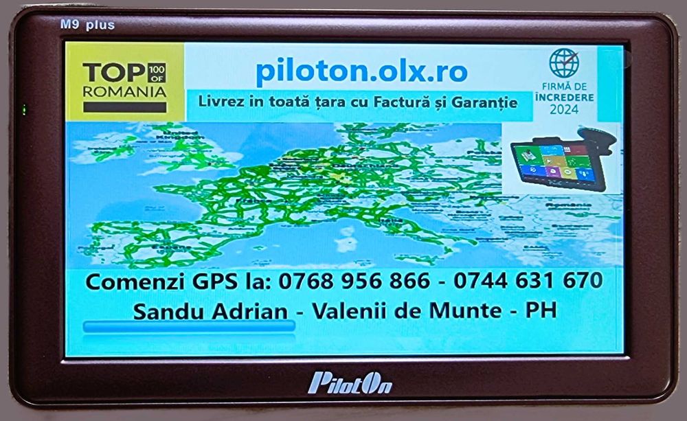 Gps PilotOn M9+ 3 softuri cu Harti Here & TomTom - DISCOUNT 10 LEI