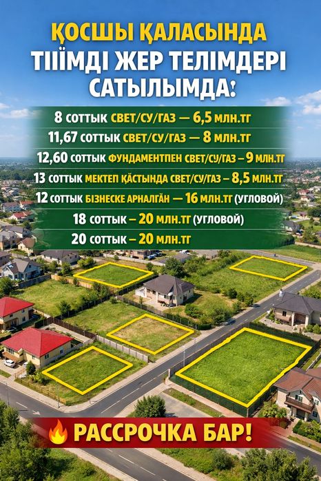 Продаються земельные участки в городе Косшы