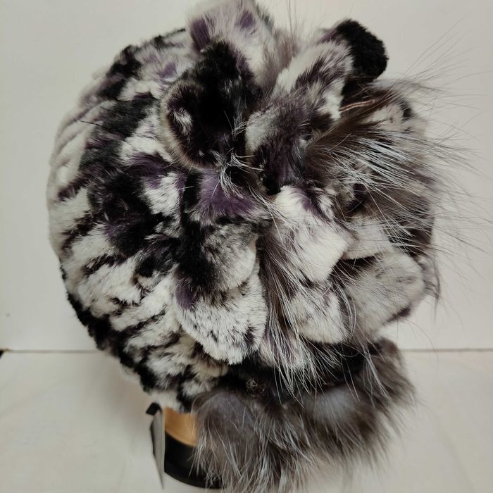 Caciula din blana naturala de chinchilla / model deosebit !