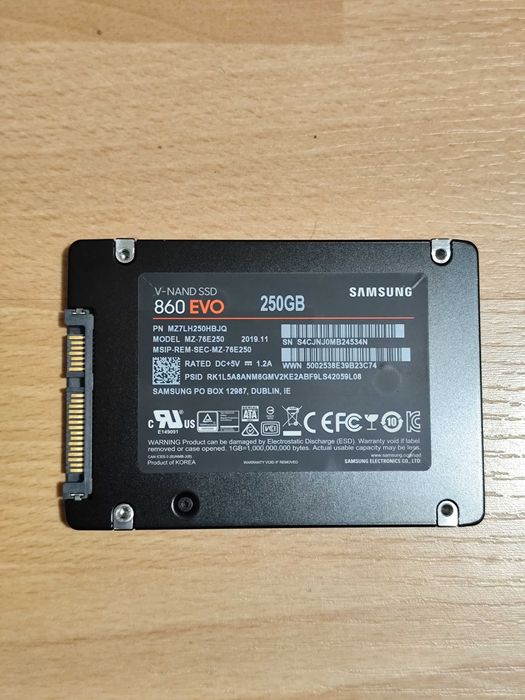 Vand SSD Samsung 860 EVO 250 GB