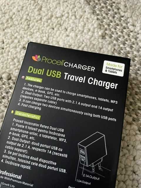 Incarcator Dual - Procell 2.1 & 1 A - NOU