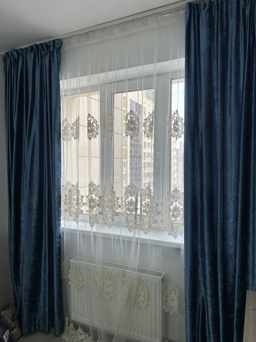 Шторы и 2 тюли б/у