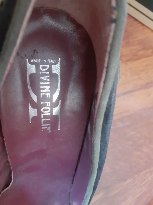 Дамски обувки с висок ток, естествен набук