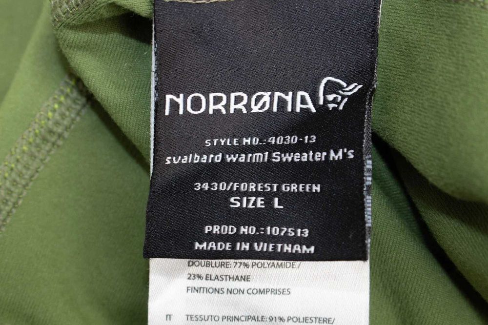 Norrona Svalbard Warm1 Sweater мъжки пуловер 1/4 цип суичър зелен L