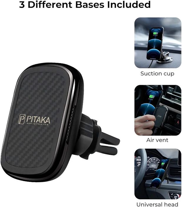 Iphone 12 pro MAX Pitaka MagEZ комплект кейс, безжично зарядно за кола