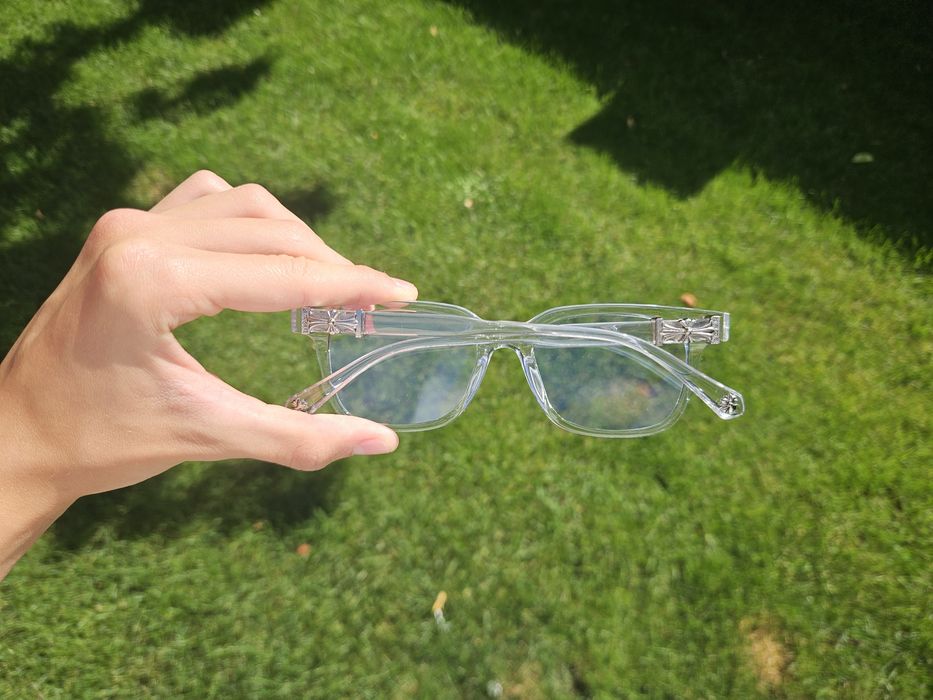 Ochelari chrome hearts albi/transparenți comfortabili calitate premium