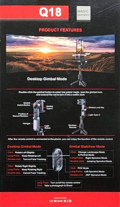 Трипод Gimbal Q18 и стерео микрофонWireless J88