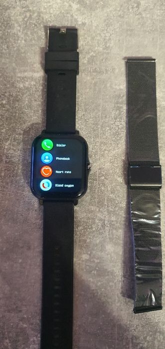 Smartwatch Nou Negru + 2 curele silicon și metal