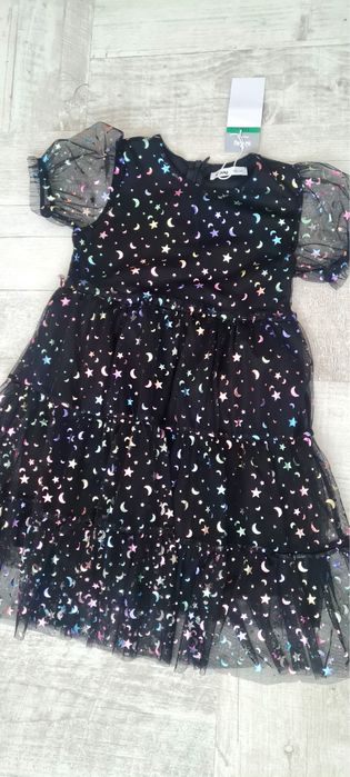 Rochie neagra cu tul fete Crăciun marimea 116