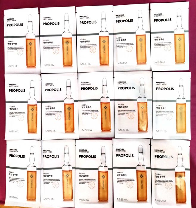 15 бр. Missha Mascure Sheet Mask Propolis - шийт маски Миша, нови
