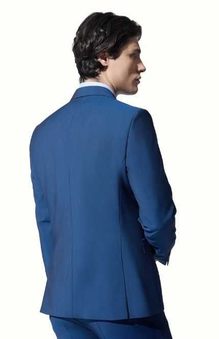 Sacou blazer slim 52 XL premium Club Of Gents lana moale albastru roya