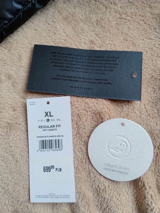 Geacă de iarnă 4F premium cu puf natural XL bărbați