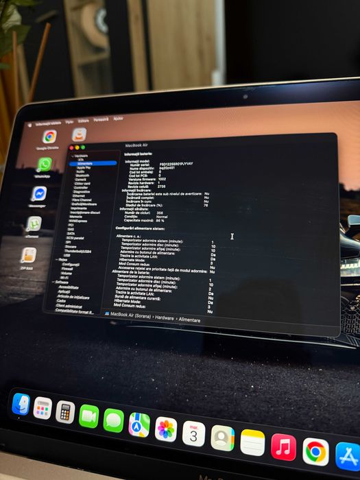 MacBook Air 13” 2020  Gold Apple M1 / 256GB SSD (365 cicluri încărcare)