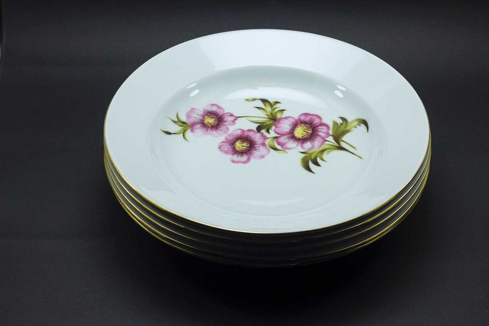 Тарелки "Ветка шиповника", - 6 шт, старая Германия - KAHLA (Кахла)