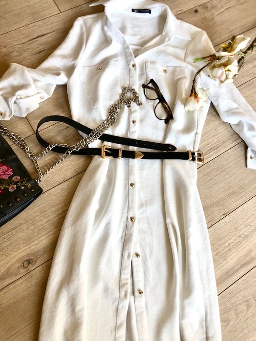 Zara рокличка с колан,Н&М