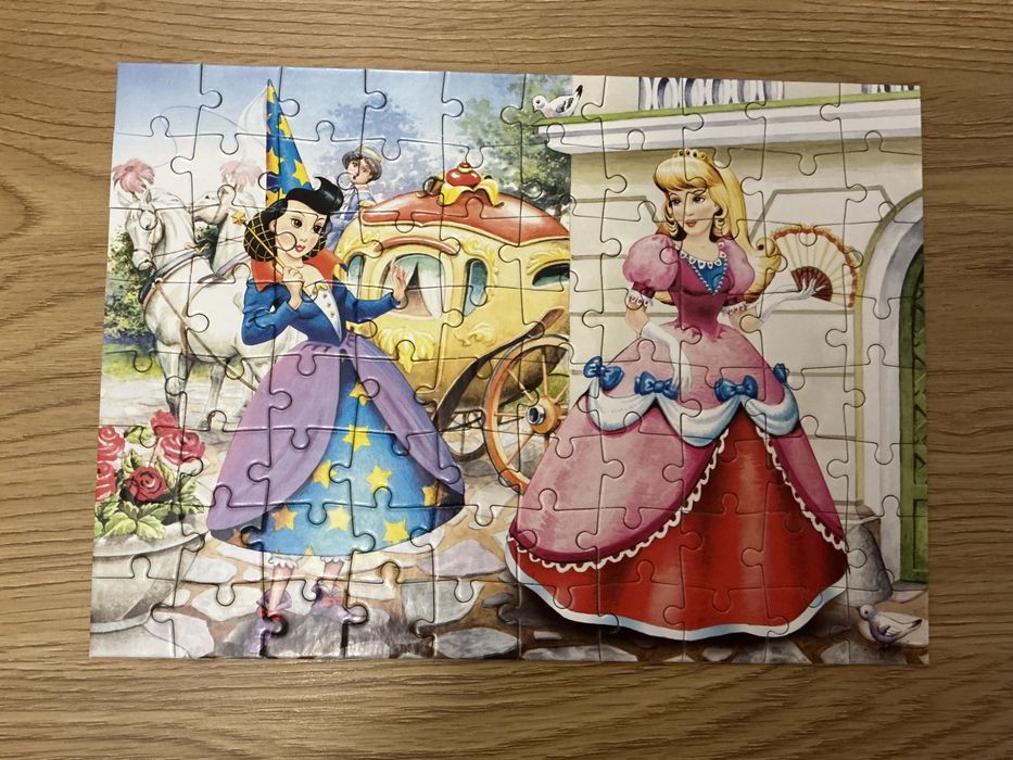 Joc Mini Puzzle 80 piese cu prințese și zâne, Cadou ideal