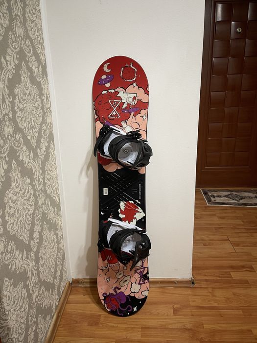 Placa snowboard 120 cm burton cu legaturi snowboard copii