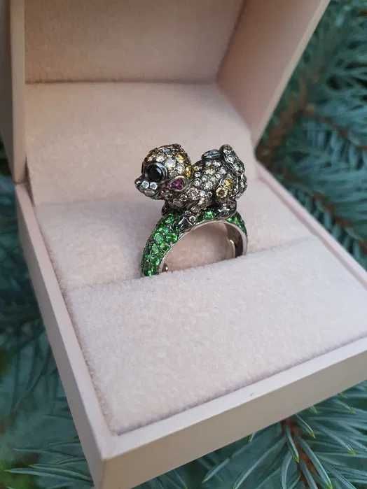 Inel Sillam cu Diamante 2.87 ct,tsavanite,safire roz