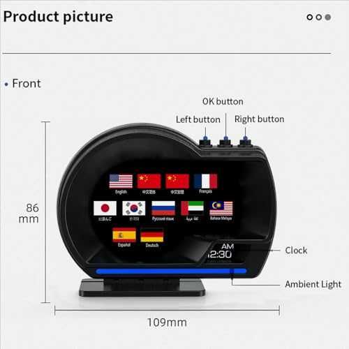 HUD OBD2+GPS дисплей скорост RPM