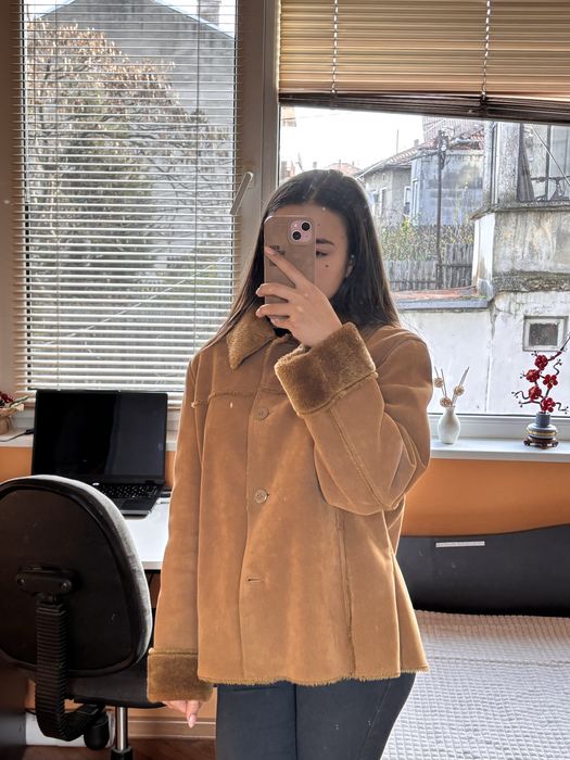 Зимно кожено палто