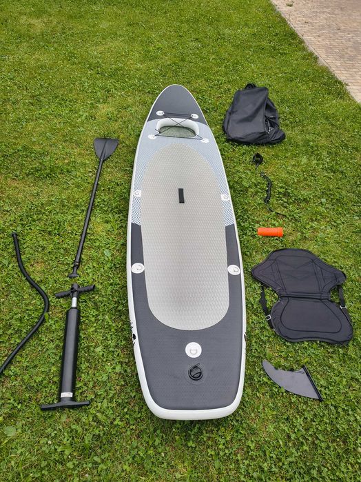 Set placă paddleboarding gonflabilă, negru, 330x76x10 cm