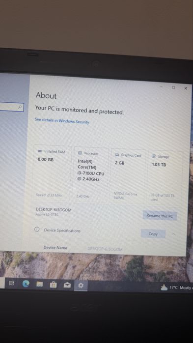 Acer aspire  e5 575