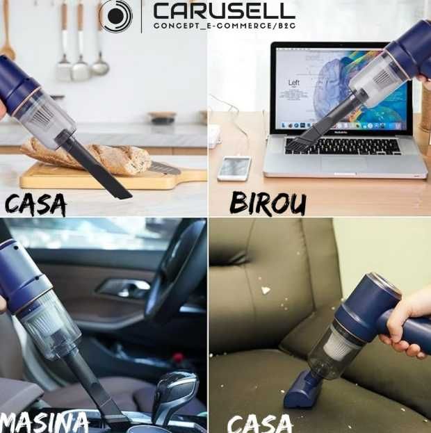 Автомобилна 2в1 прахосмукачка за дома и колата със зарядна станция