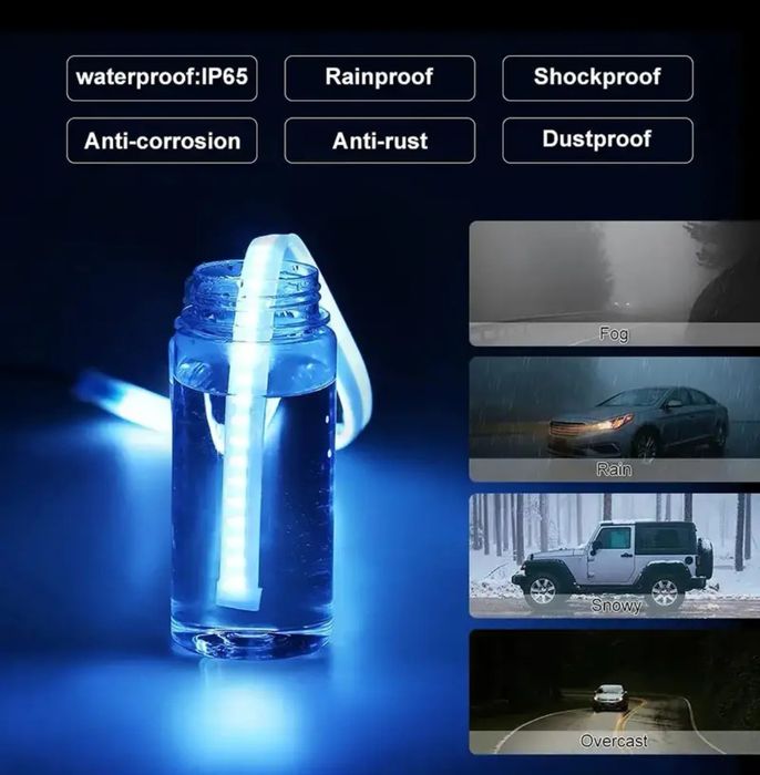 2 броя LED дневни ВОДОУСТОЙЧИВИ светлини за кола АВТОМОБИЛ с функция б