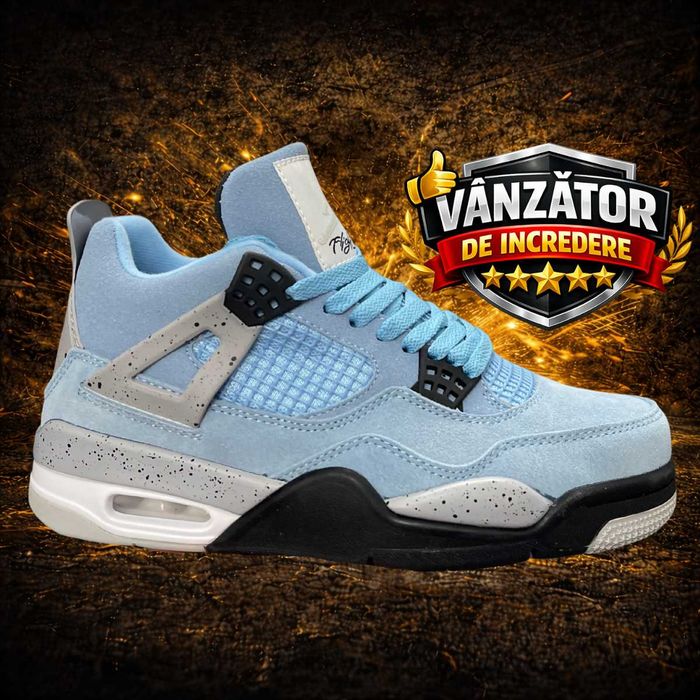 Adidasi JORDAN 4 Retro University Blue - Produs NOU PREMIUM din Piele