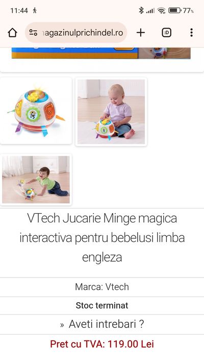 VTech Jucarie Minge magica interactiva pentru bebelusi limba engleza